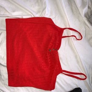Red cropped cami from TopShop
